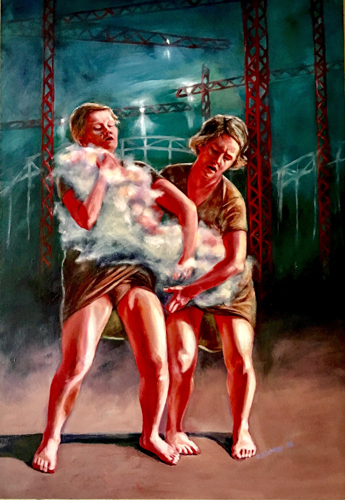 Reda Richter: „Wolke 7“, Öl /Holz, 2019,