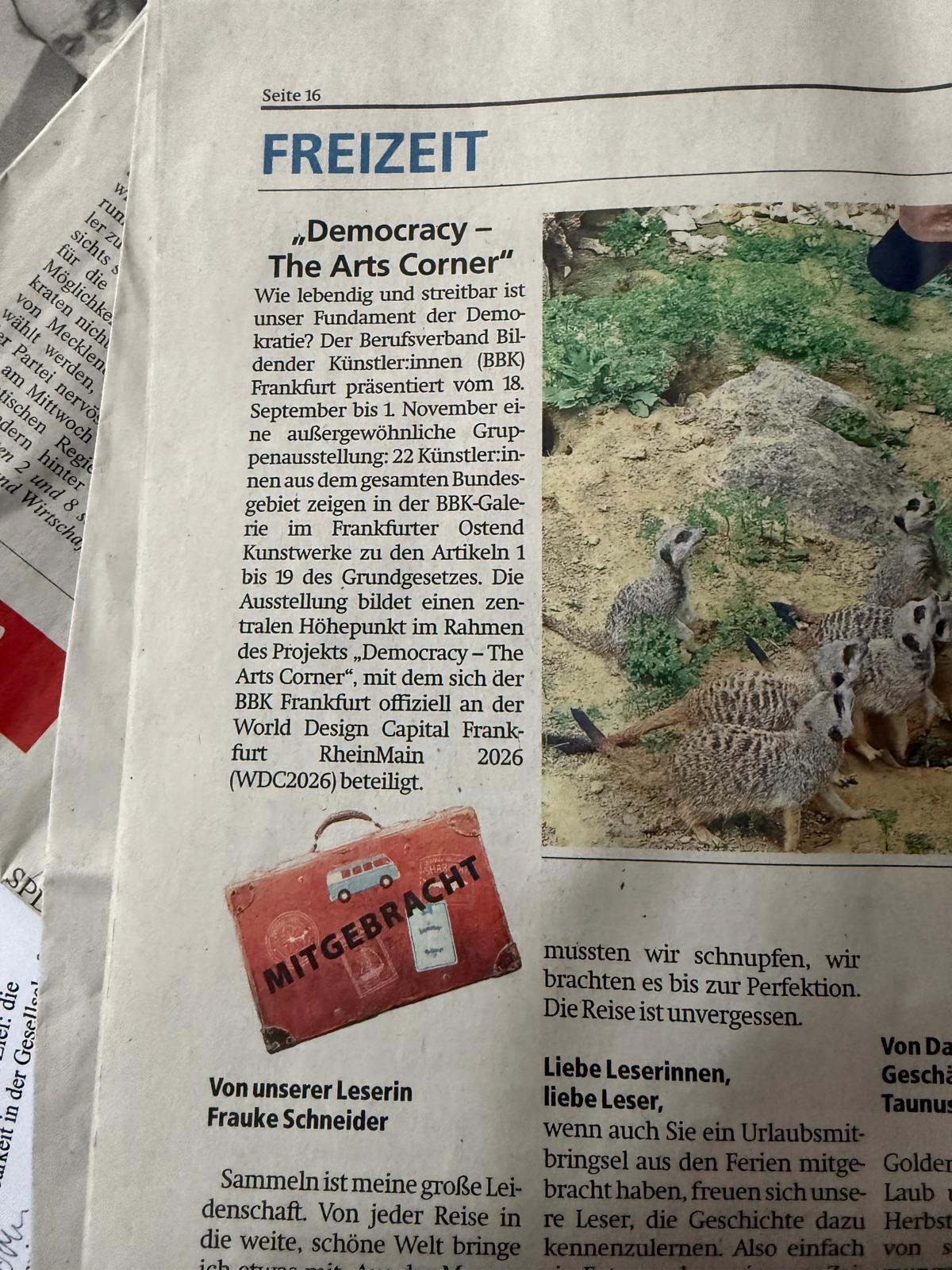Presseartikel in der FAZ vom 20.9.2026-Innenseite